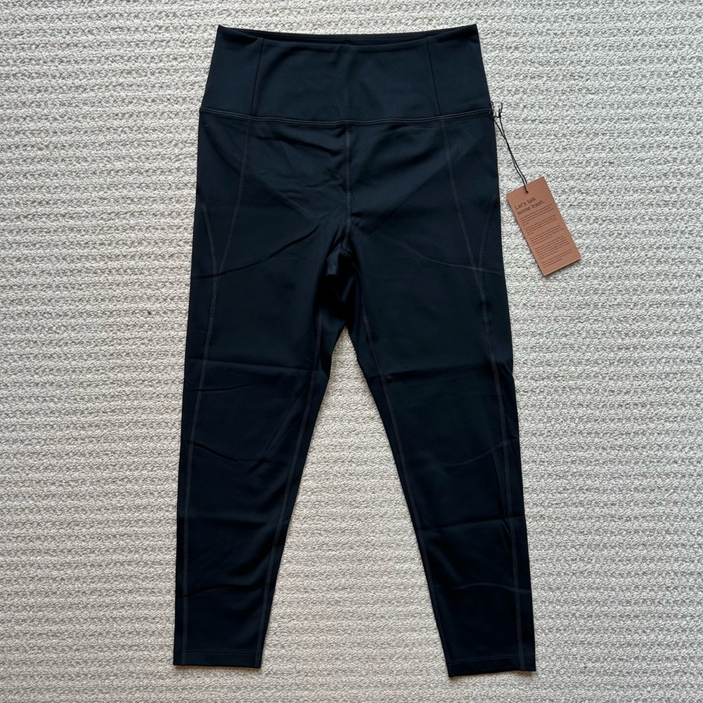 Girlfriend Collective High Rise 7/8 Black Leggings Athleisure Athletic Gym